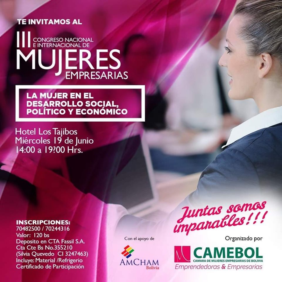 CAMEBOL prepara lll congreso de mujeres empresarias bolivianas
