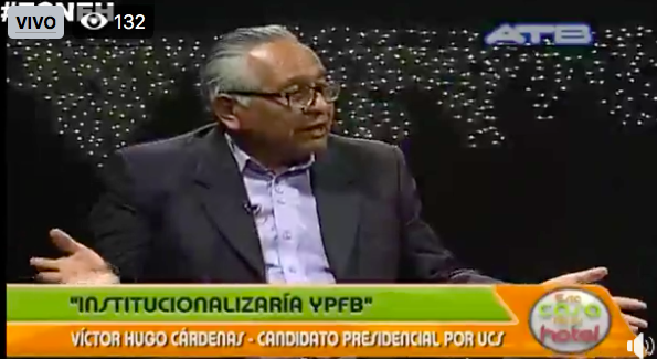 Exploración de gas fue un fracaso y voy a institucionalizar YPFB: exvicepresidente Víctor Hugo Cárdenas